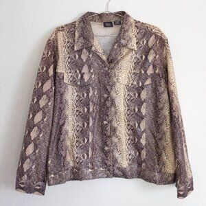 Faux snakeskin button up jacket, vintage